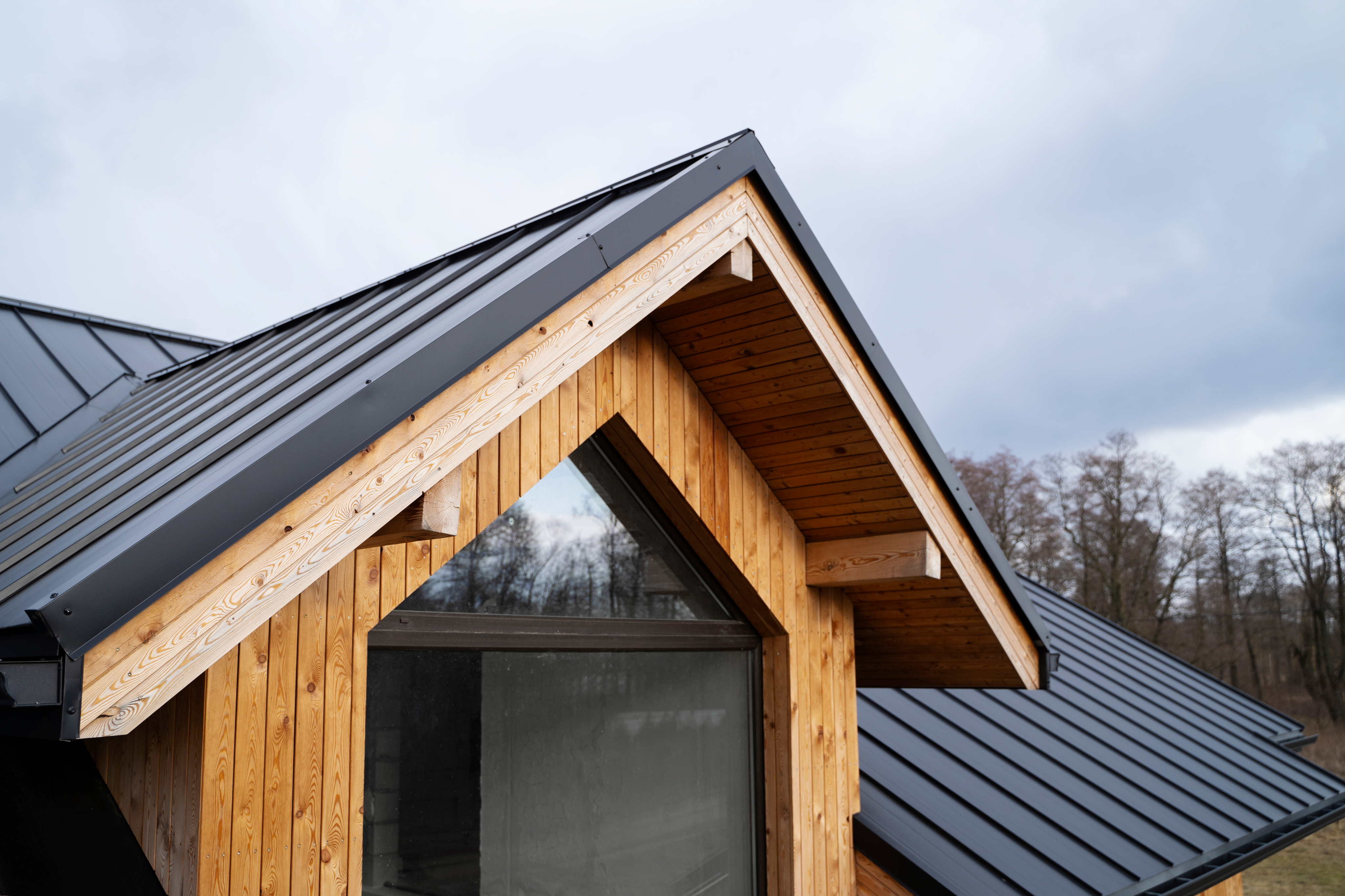 Managed build — completed timber frame homes on site